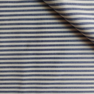 Tirolo Cotton Fabric Blue and White Stripes - Width 180 cm